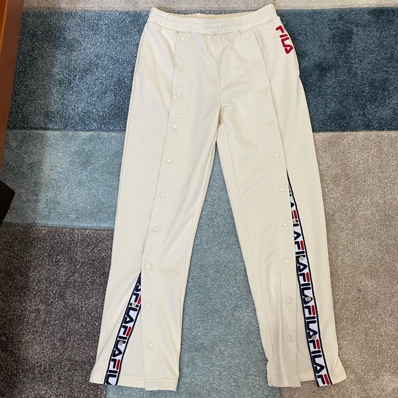 FILA Cream Button Down Track Pants - Picture 2 of 7